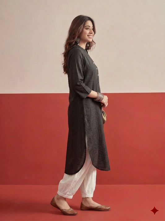 Black kurta White Afghani Salwar Set