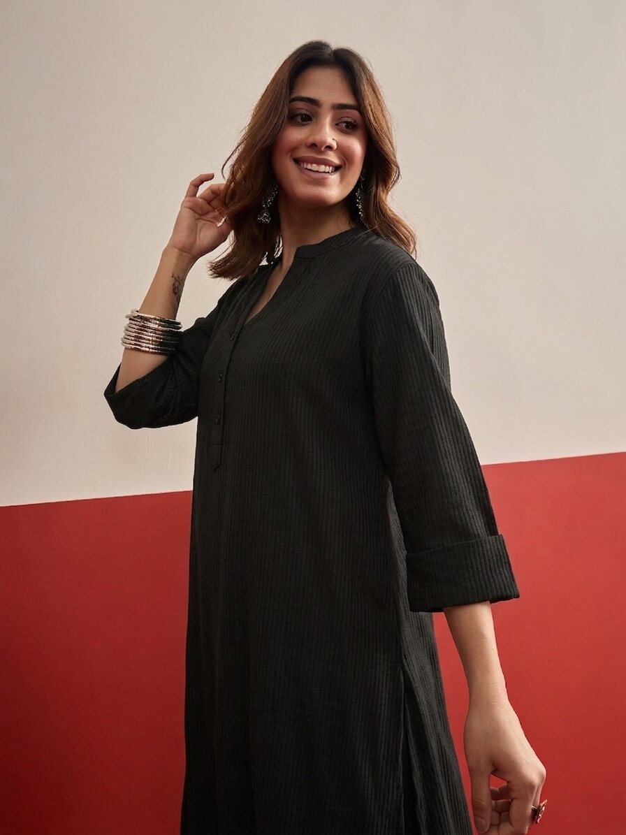Black kurta White Afghani Salwar Set