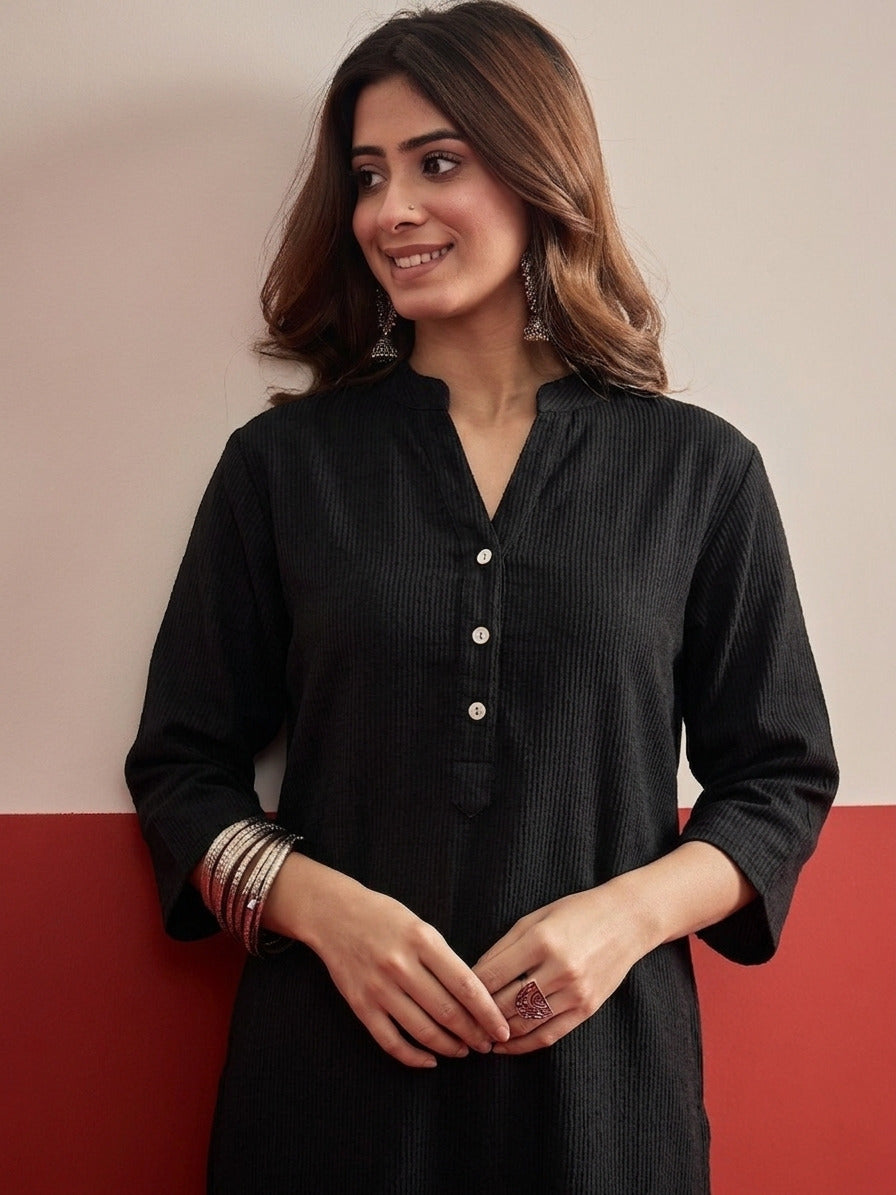Black Kurta Afghani Salwar Set