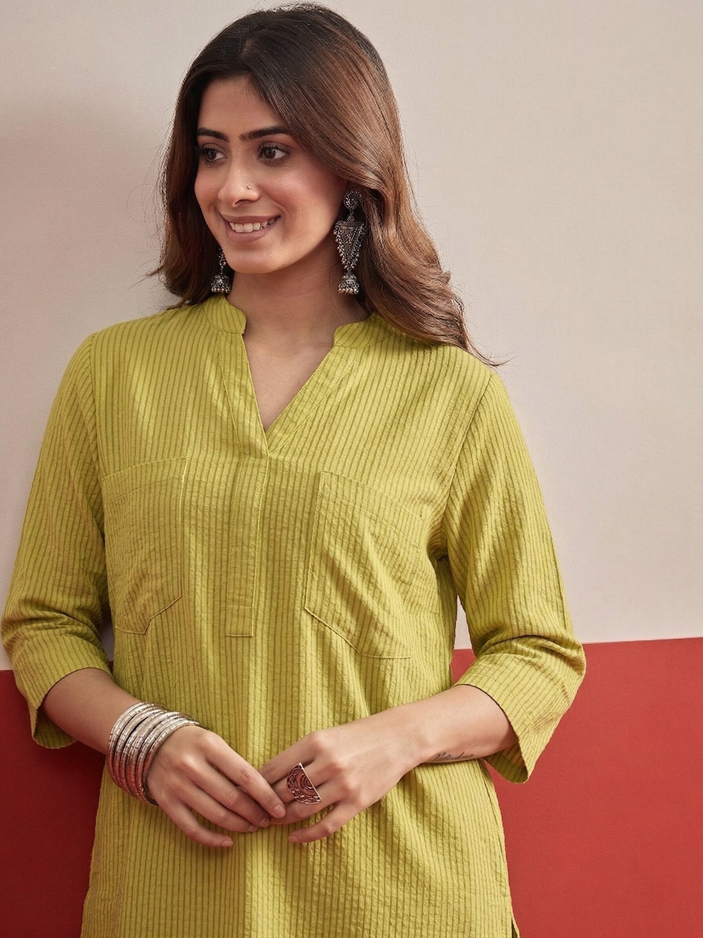 Lime Kurta White Afghani Salwar Set