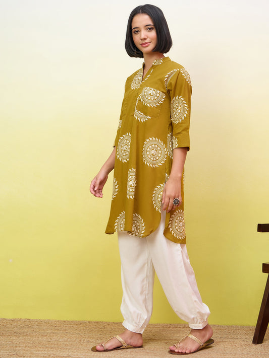 Yellow Kurta White Afghani Set