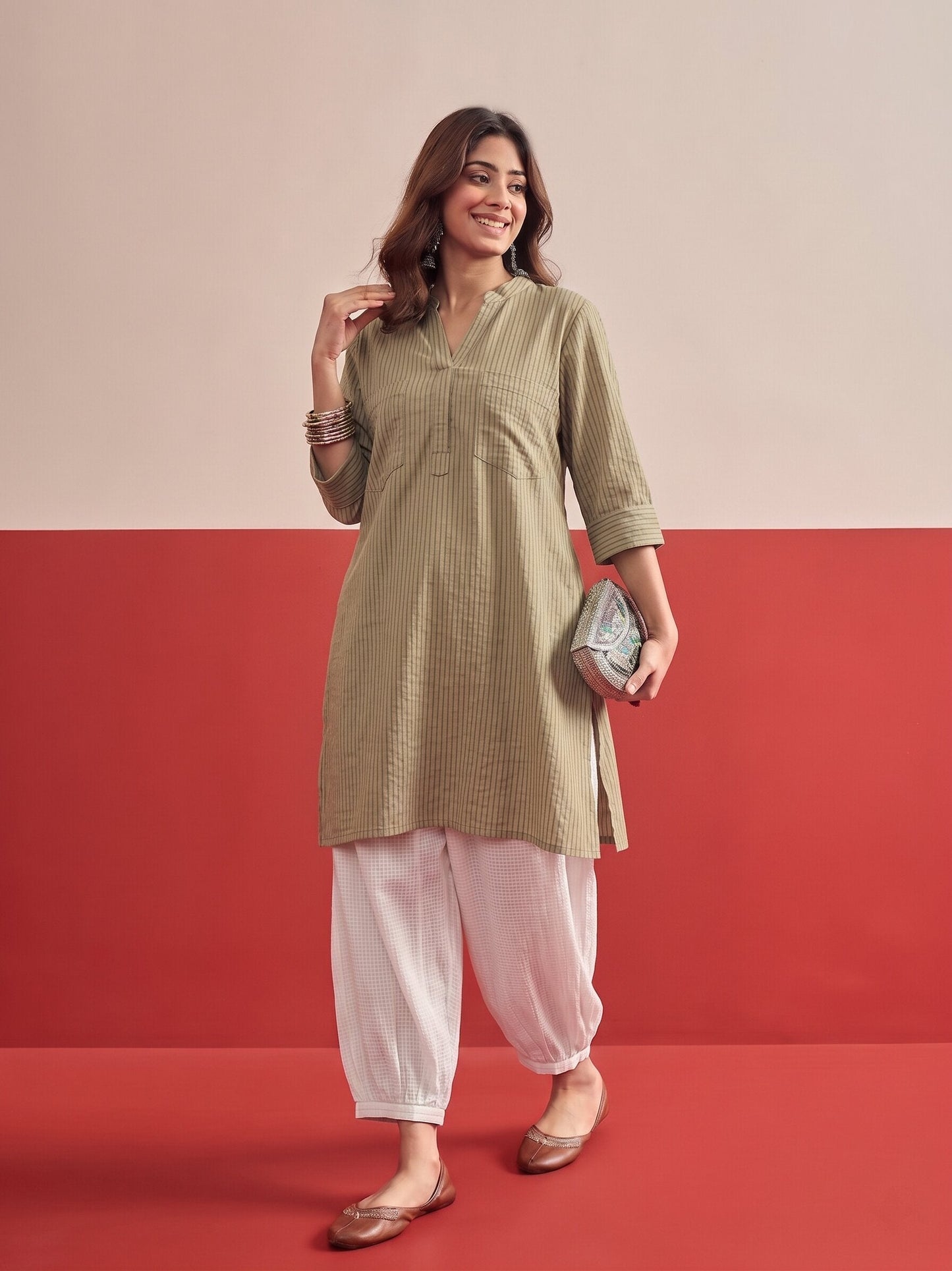 Khaki Afghani Salwar Set