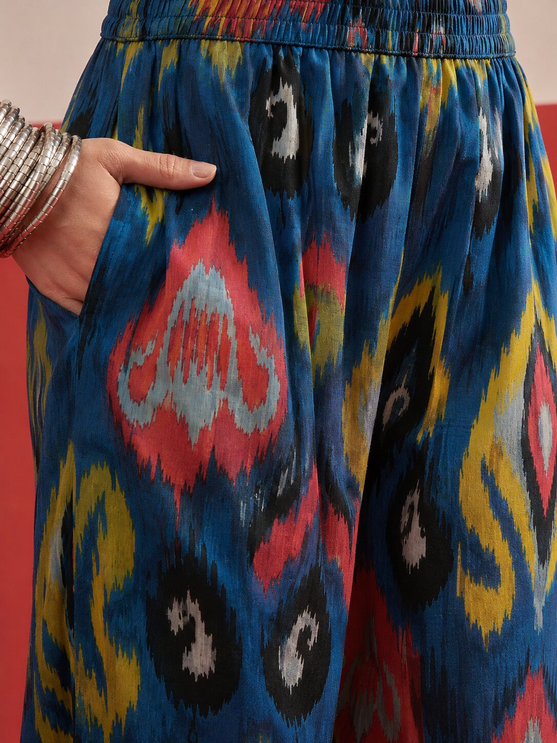 Blue Green Ikat Afghani Set
