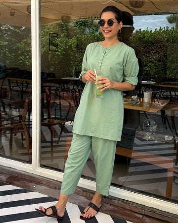Iced Coffee Set in Matcha Green